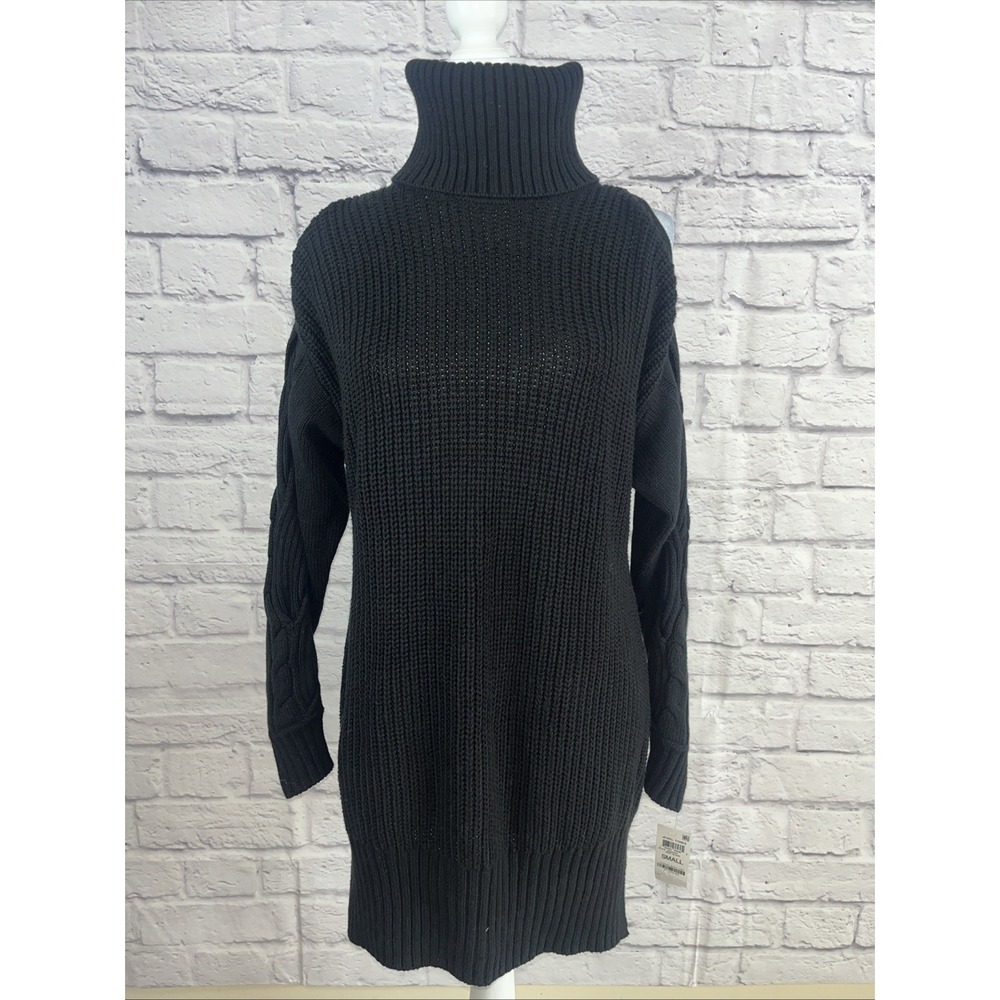INC International Concepts Women's NWT Cable Knit  Cold Shoulder Sweater Dress S